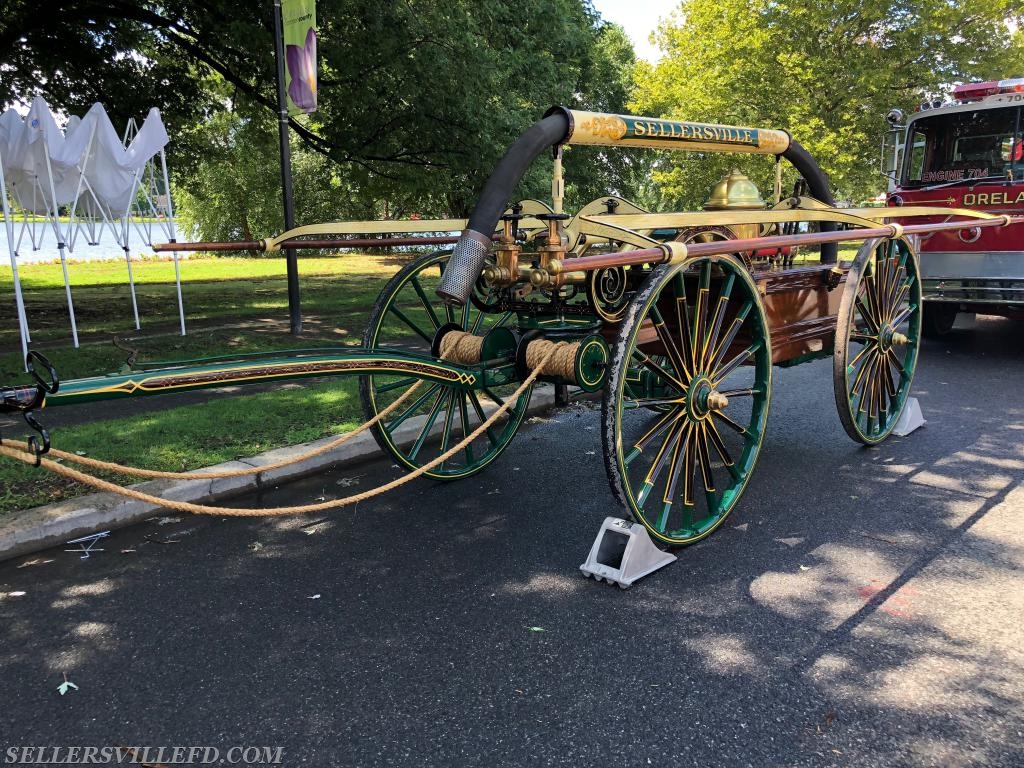 Our 1861 Cowing & Co handtub was on display at the 2018 SPAAMFAA Summer National Muster in Pennsauken, NJ.