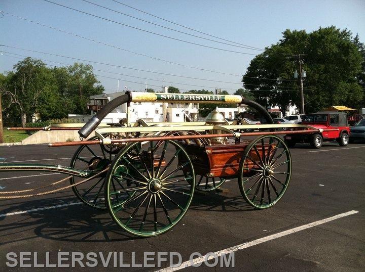 June 21st, 2012 - Handpumper delivered back to the firehouse after being restored back to original colors
