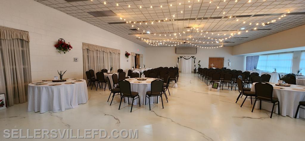 Decorated by Client - set up for ceremony and reception for about 100 guests. 
